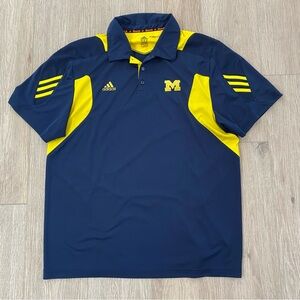 Adidas UM Michigan Wolverines Polo Shirt - Climalite Scorch Stretch.  Size XL.